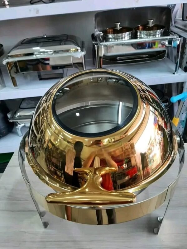 Gold Chafing Dish Round Top