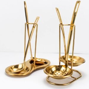 Gold Spoons and Spoon Rest Stand